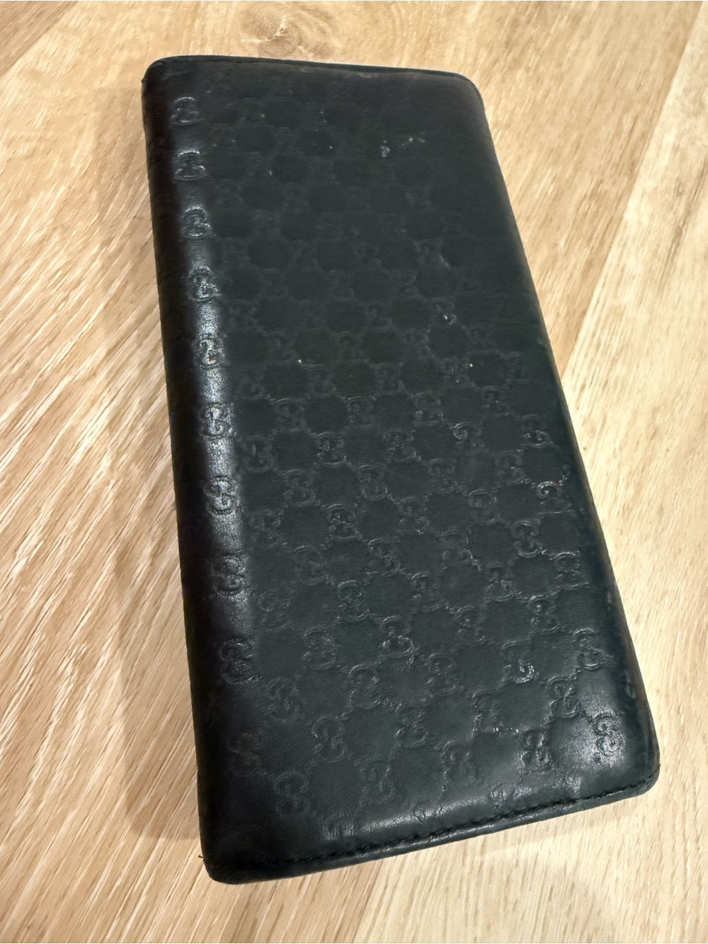 Gucci Black GG Embossed Leather Continental Wallet with Gold Accent - Picture 6 of 6